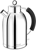 ASCOT Wasserkocher Edelstahl, Elektrischer Wasserkessel Geschenke für...