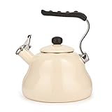 La Cafetière Farbiger Flötenkessel, 2 Liter, Muschelcreme