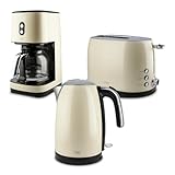 KHG Frühstücksset Wasserkocher, Toaster & Kaffeemaschine Creme Beige...