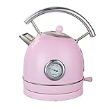 MOA Elektrischer Wasserkocher - Edelstahl - Retro - 2200 Watt - 1,8...