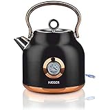 Haeger EK-22B.024A Elektrischer Wasserkocher Art Deco Black mit 2200 W...