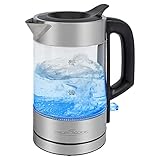 ProfiCook Wasserkocher Glas Edelstahl mit LED Beleuchtung |...