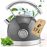 ProfiCook Wasserkocher 1,7L im stilvollen Vintage-Design - Retro...
