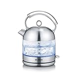 SEVERIN Retro Glas Wasserkocher, leistungsstarker und kompakter...