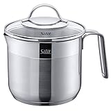 Silit Achat Milchtopf Induktion mit Glasdeckel 14 cm, hoher Kochtopf...