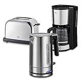 KHG Frühstücksset 3-teilig Wasserkocher, Toaster & Kaffeemaschine,...