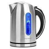 Aigostar King - Wasserkocher Edelstahl 1,7 liter, Elektrischer...