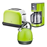 KHG Frühstücksset Wasserkocher, Toaster & Kaffeemaschine Lime-Grün,...
