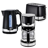 KHG Frühstücksset Kaffeemaschine Toaster Wasserkocher 3-teilig in...
