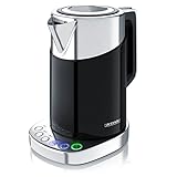 Arendo - Turbo Edelstahl Wasserkocher mit Temperatureinstellung 3000...