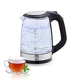 KHG WK-1706 GES Wasserkocher 2l Glas 2200 Watt LED Beleuchtung,...
