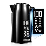 FOHERE Wasserkocher mit Temperatureinstellung, Edelstahl - 2200W,...