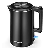 Aigostar - Edelstahl Wasserkocher, 1,8 Liter Doppelwand Design,...
