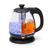 Taylor Swoden Wasserkocher Klein 1 Liter, Wasserkocher Glas Led, 2200W...