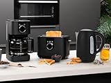 Design Edelstahl Frühstücksset in Schwarz - Filterkaffeemaschine,...