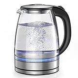 Wasserkocher, 1,7L Wasserkocher Glas mit automatischer Abschaltung &...