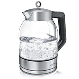 Arendo - Glas Wasserkocher mit Temperatureinstellung 40-100 Grad in...