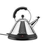 Alessi MG32 B Elektrischer Wasserkessel Kabelfreier aus Edelstahl mit...