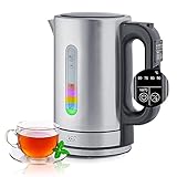 KHG WK-1703 Wasserkocher Temperatureinstellung Edelstahl digital für...