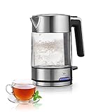 KHG WK-106 GE Wasserkocher Glas, 1 Liter Kapazität, BPA-frei, 360°...